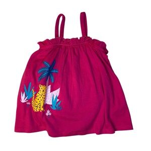 Tucker + Tate Girls Pink Dress with Leopard Forest Graphic & Matching Bloomers
